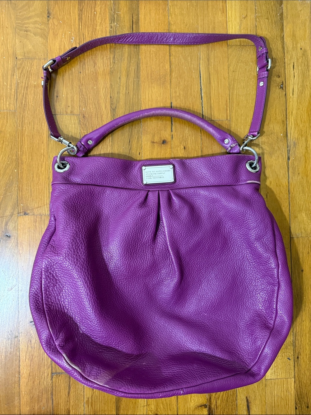 Marc by Marc Jacobs Purple Pebbled Leather Shoulder Bag